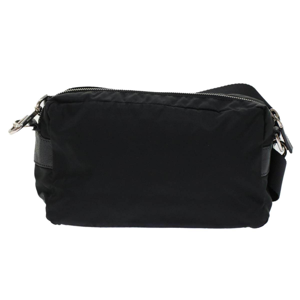 PRADA Shoulder Bag Nylon Leather Black Auth yk7476 - 0
