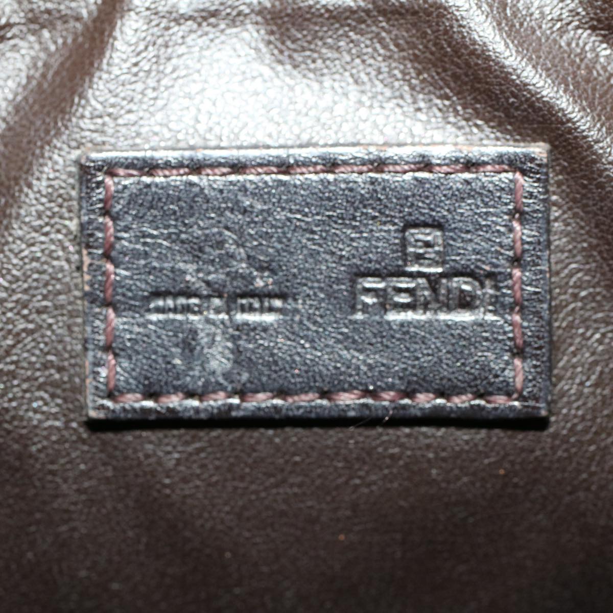 FENDI Zucca Canvas Pouch Black Brown Auth yk7489