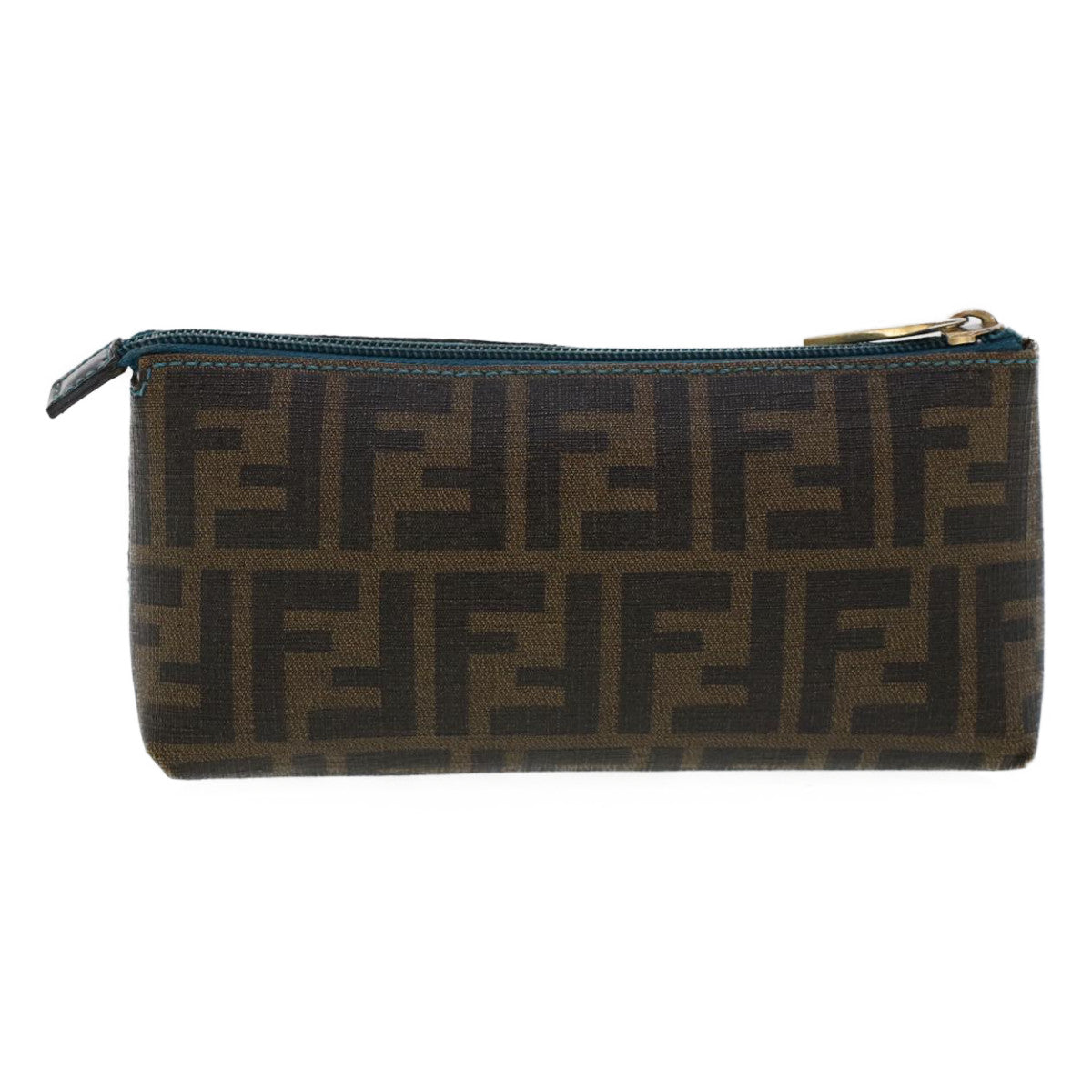 FENDI Zucca Canvas Pouch Black Brown Auth yk7489 - 0