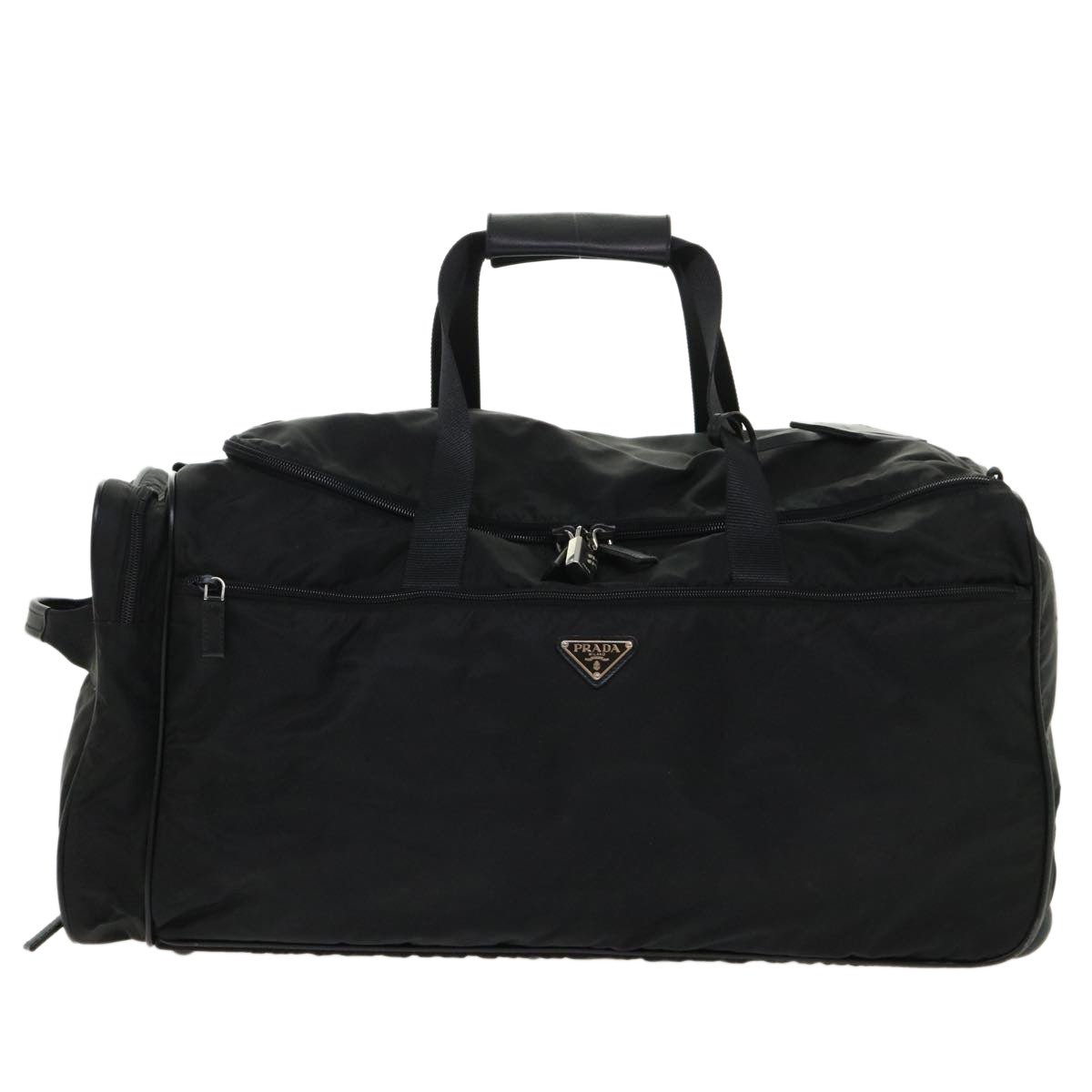 PRADA Carry Boston Bag Nylon 2way Black VS185S Auth yk7541B