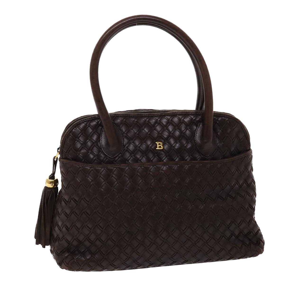 BALLY Hand Bag Leather Brown Auth yk7543B