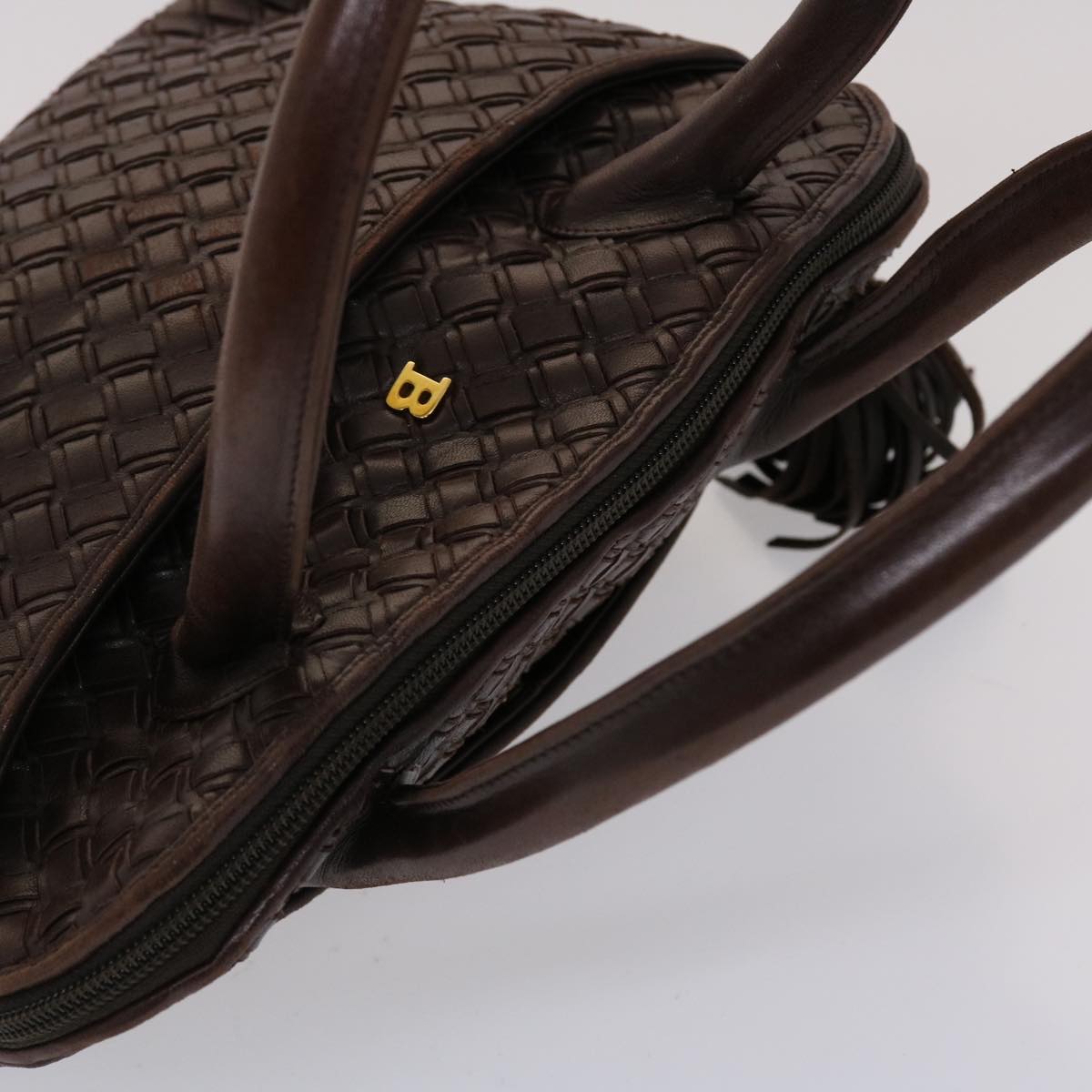 BALLY Hand Bag Leather Brown Auth yk7543B