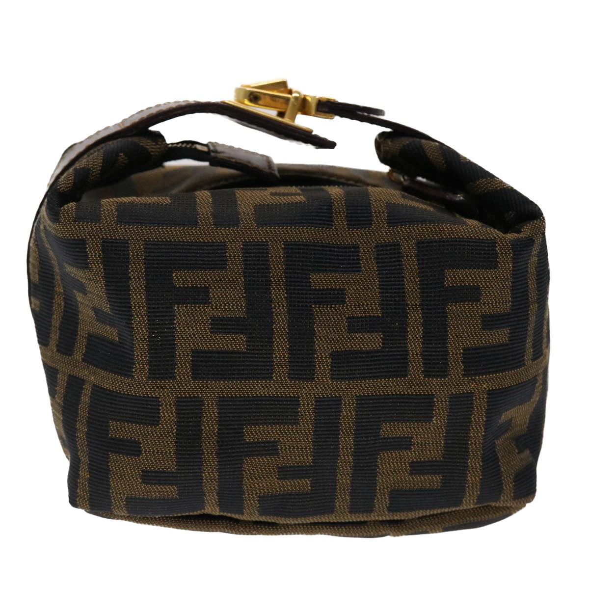 FENDI Zucca Canvas Hand Bag Black Brown Auth yk7553B - 0