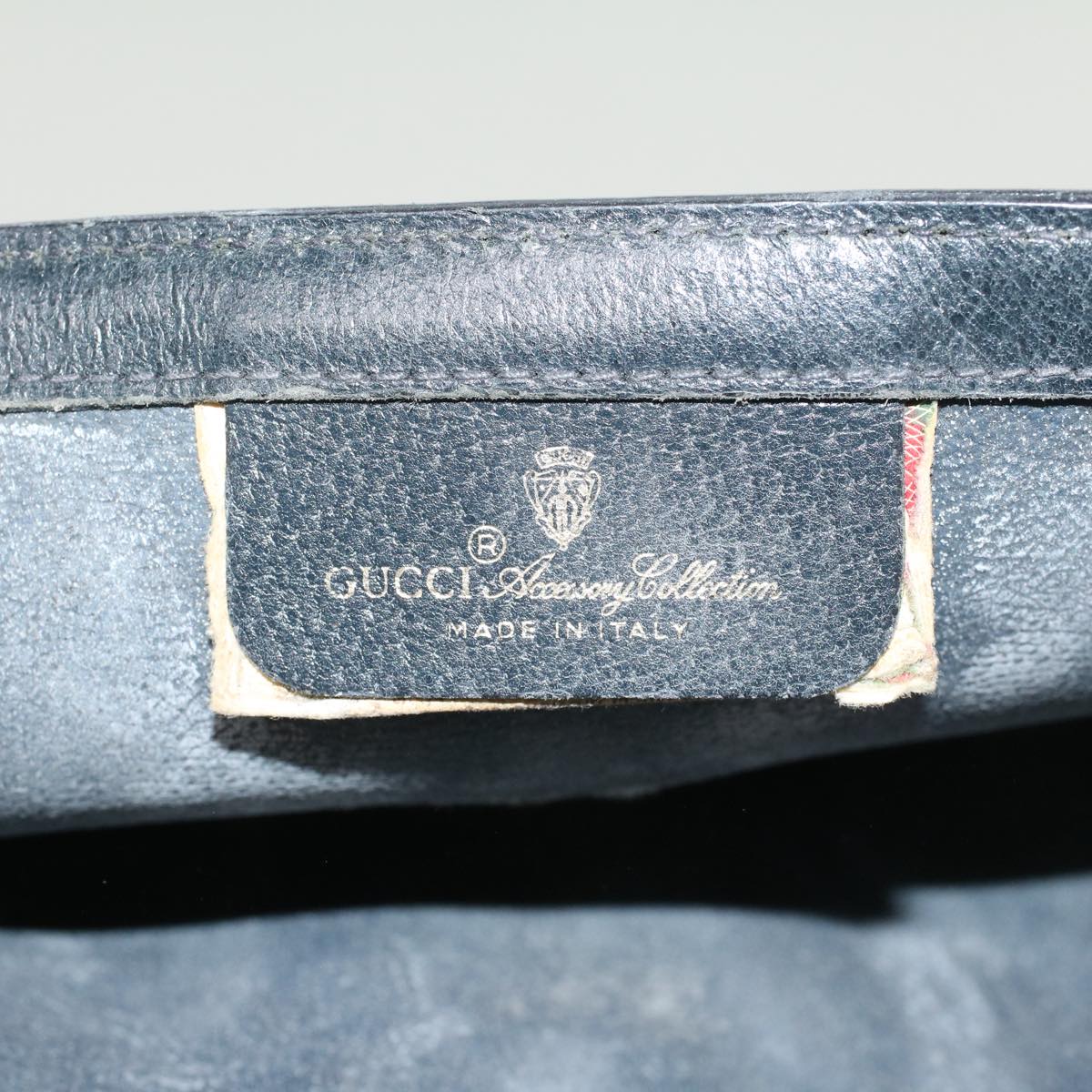 GUCCI GG Canvas Sherry Line Clutch Bag Gray Red Navy 89.01.006 Auth yk7558B