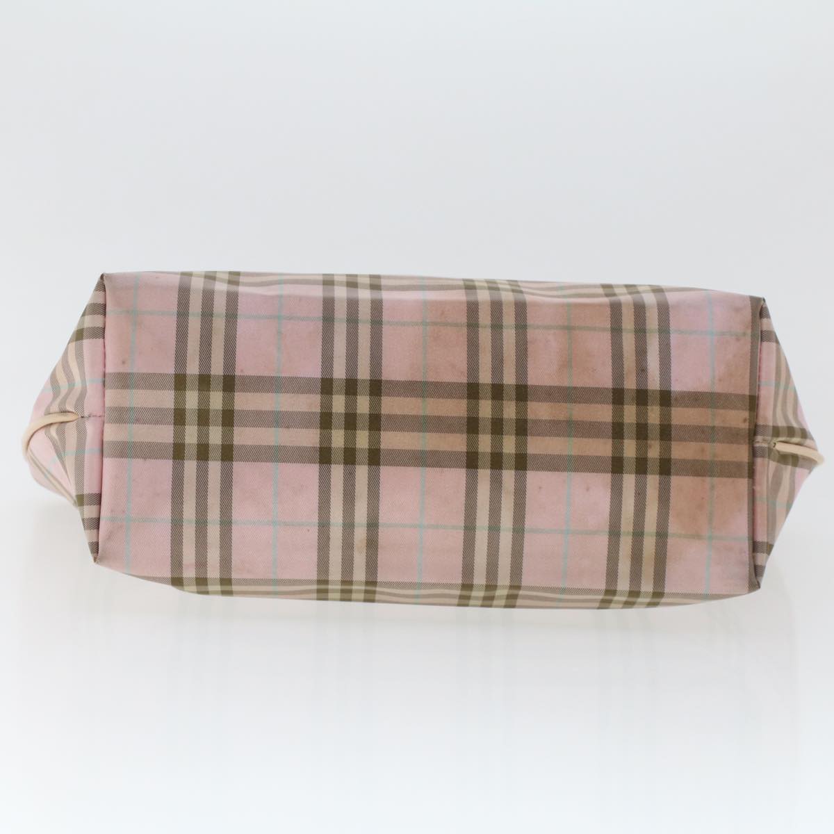 BURBERRY Nova Check Blue Label Pouch Hand Bag Nylon 2Set Pink Brown Auth yk7574B