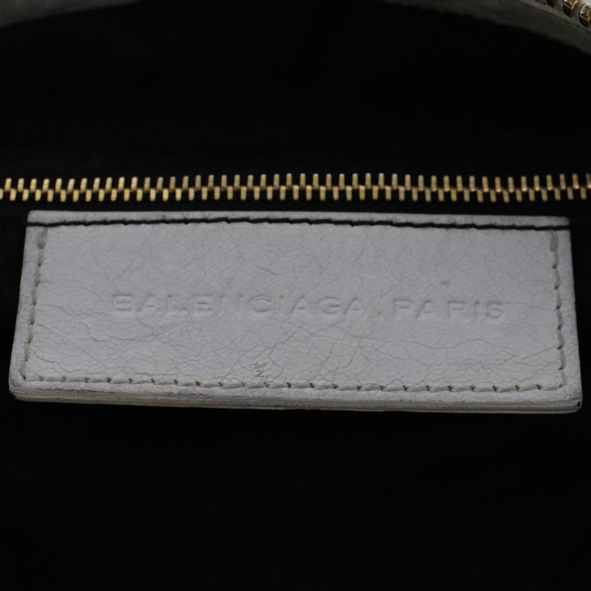 BALENCIAGA The Giant Part Time Hand Bag Leather 2way White 173082 Auth yk7584