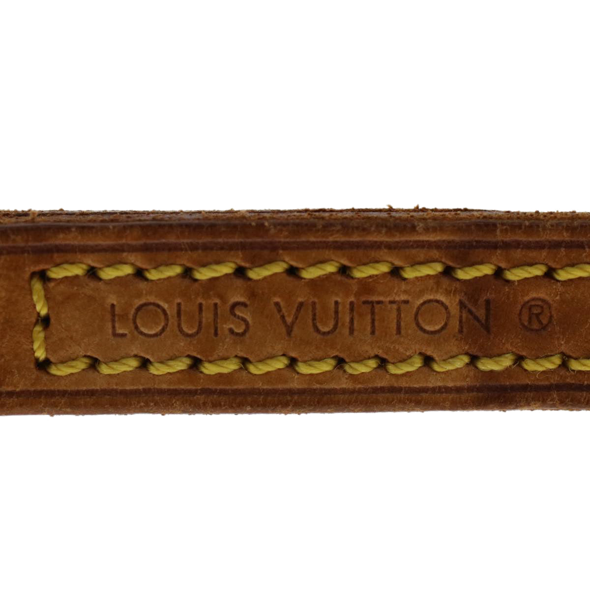 LOUIS VUITTON Shoulder Strap Leather 45.7"" Beige LV Auth yk7633
