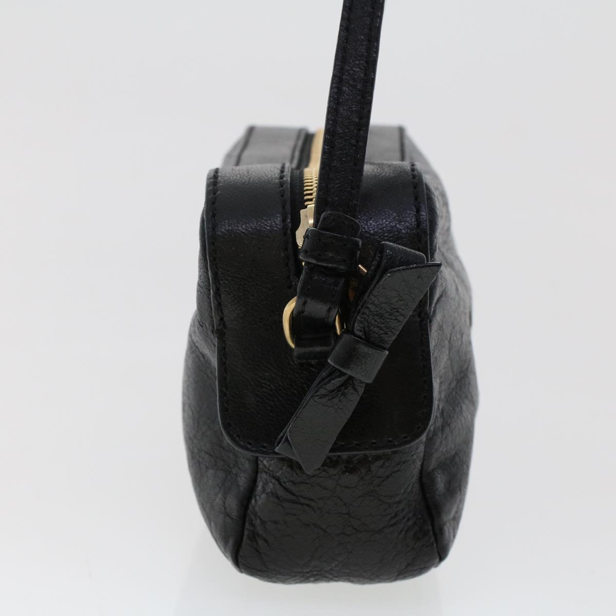 Chloe Shoulder Bag Leather Black 03-12-51-65-5955 Auth yk7634