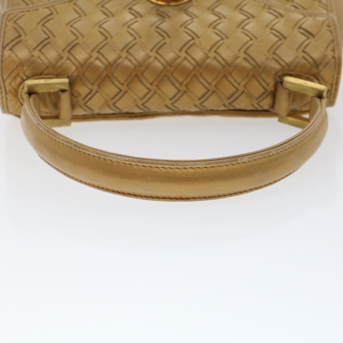 BALLY Hand Bag Leather 2way Gold Tone Auth yk7647