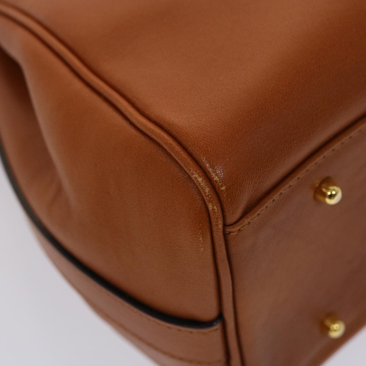 VALENTINO Hand Bag Leather 2way Brown Auth yk7662B