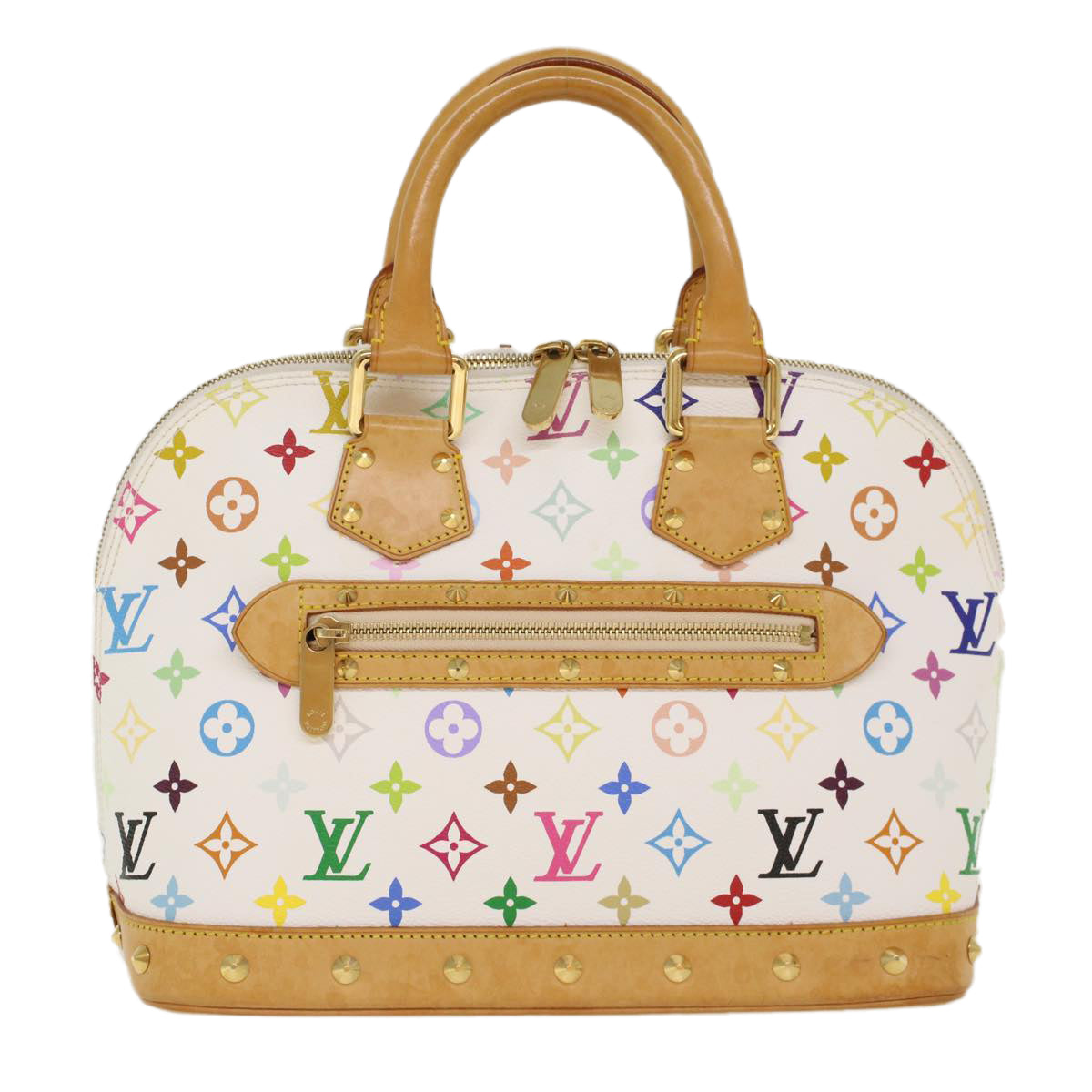 LOUIS VUITTON Monogram Multicolor Alma Hand Bag White M92647 LV Auth yk7673B