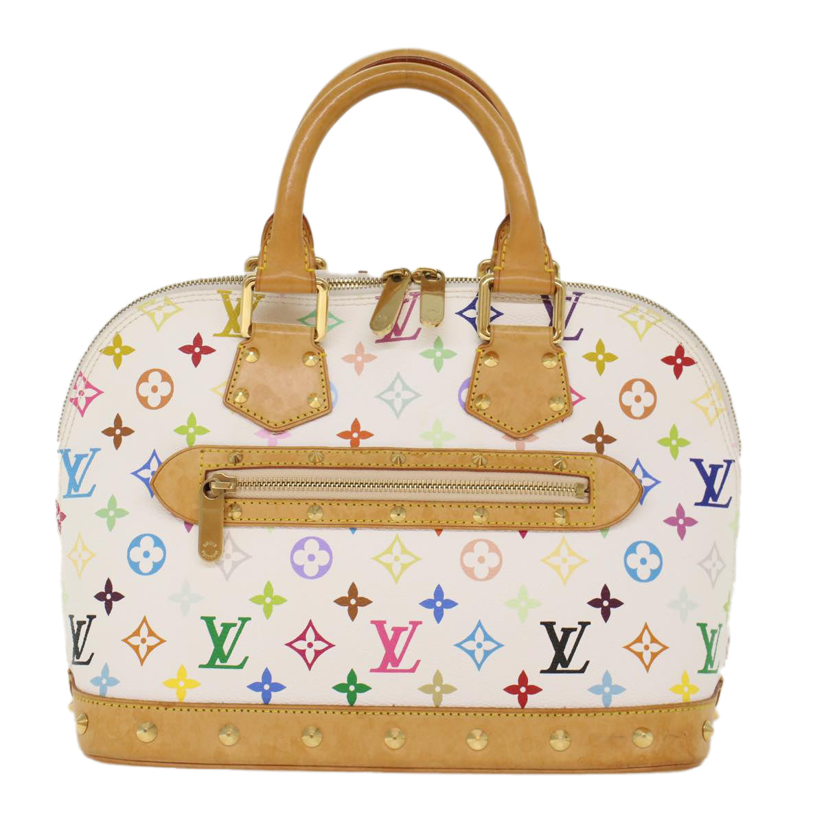 LOUIS VUITTON Monogram Multicolor Alma Hand Bag White M92647 LV Auth yk7673B