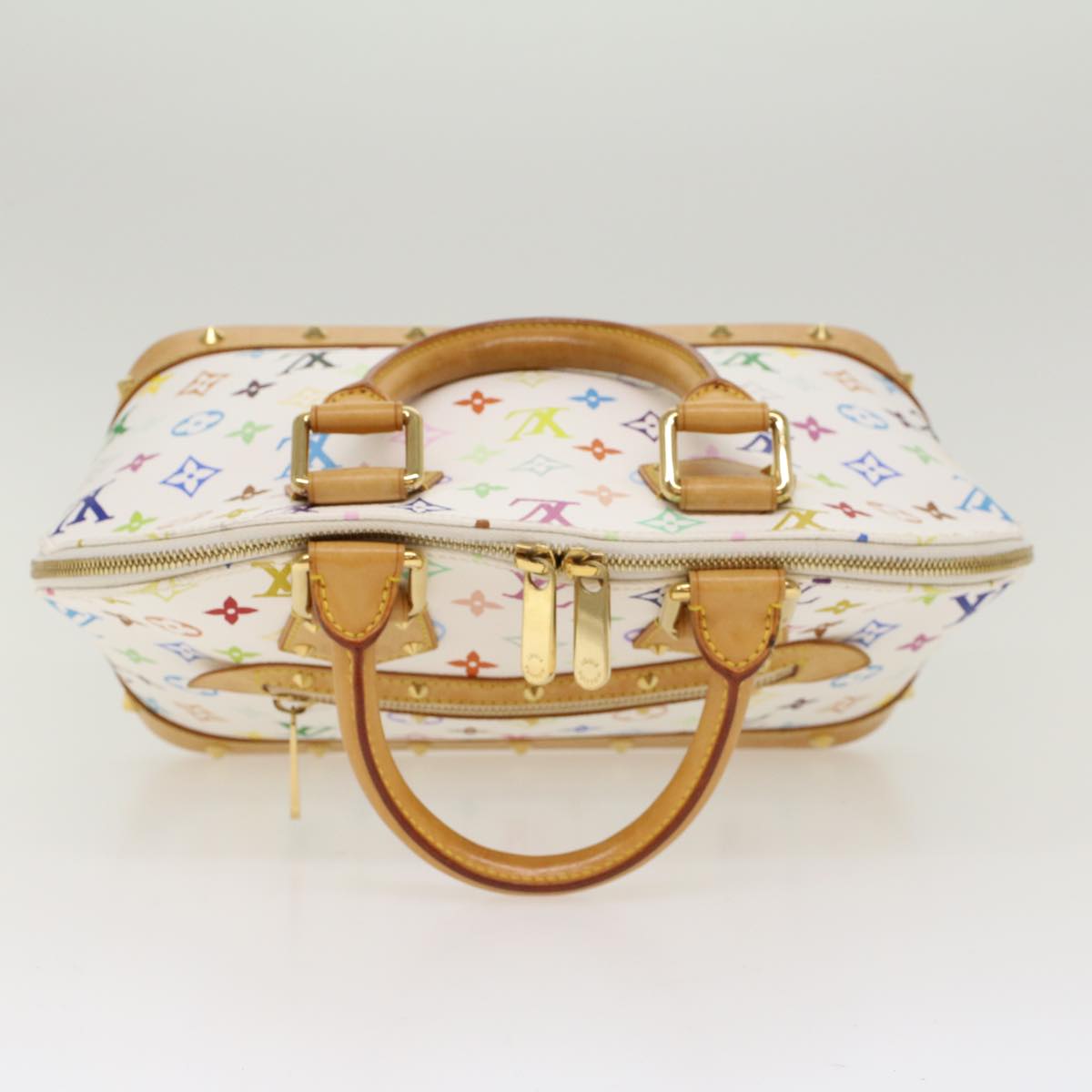 LOUIS VUITTON Monogram Multicolor Alma Hand Bag White M92647 LV Auth yk7673B