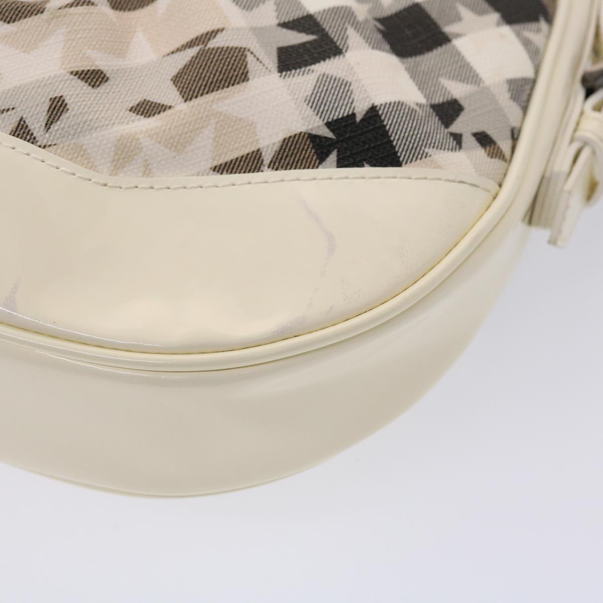 BURBERRY Nova Check Shoulder Bag PVC Leather Beige Auth yk7693B