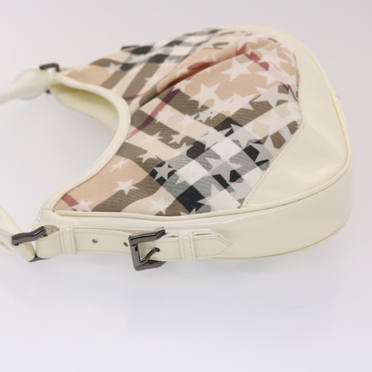 BURBERRY Nova Check Shoulder Bag PVC Leather Beige Auth yk7693B