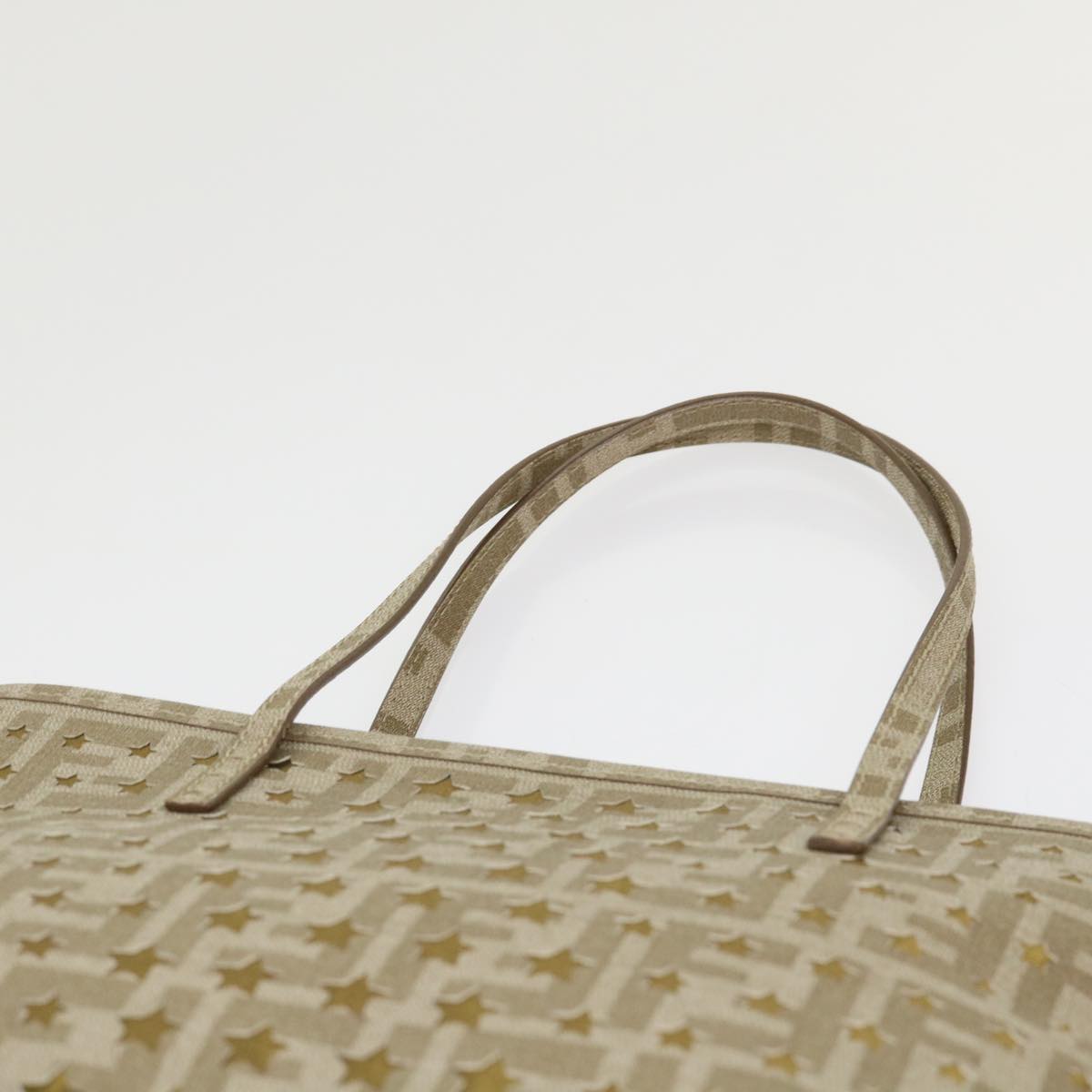 FENDI Zucca Canvas Star Tote Bag Gold Tone Auth yk7700B