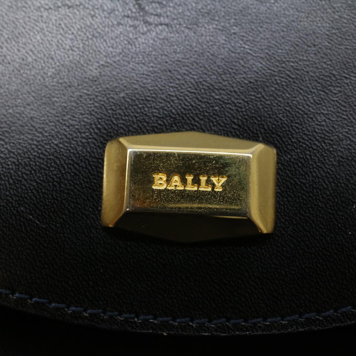 BALLY Hand Bag Leather 2way Black Auth yk7701B