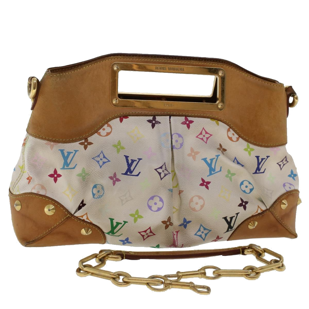 LOUIS VUITTON Monogram Multicolor Judy MM Hand Bag 2Way White M40255 LV yk7703B