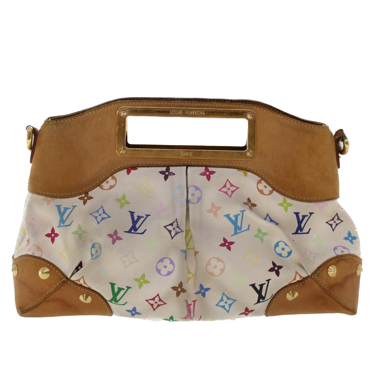 LOUIS VUITTON Monogram Multicolor Judy MM Hand Bag 2Way White M40255 LV yk7703B