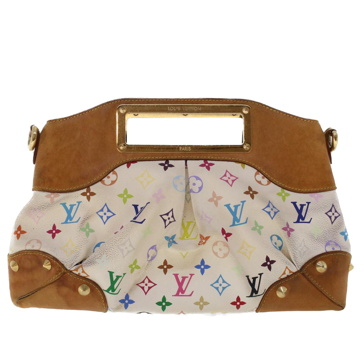 LOUIS VUITTON Monogram Multicolor Judy MM Hand Bag 2Way White M40255 LV yk7703B - 0