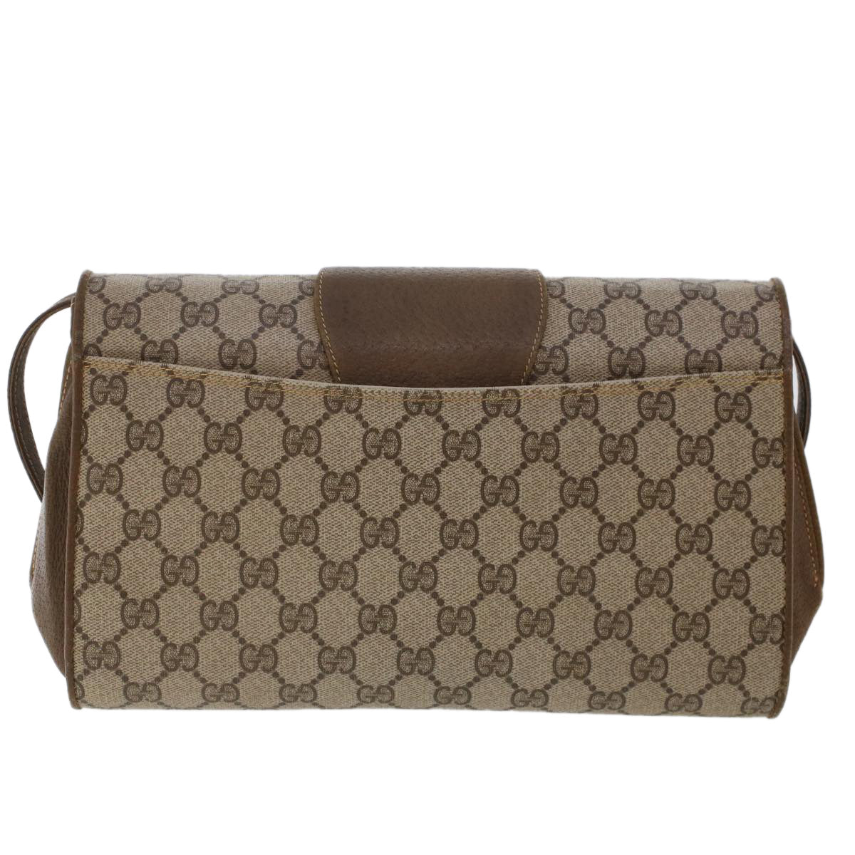 GUCCI GG Canvas Shoulder Bag PVC Leather Beige 904.02.050 Auth yk7719