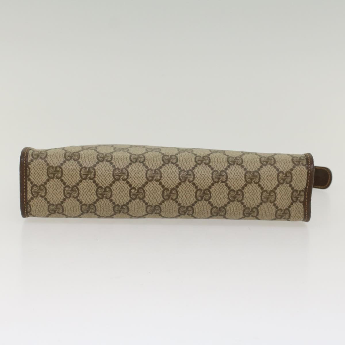 GUCCI GG Canvas Clutch Bag PVC Leather Beige 014.122.6063.4021 Auth yk7734