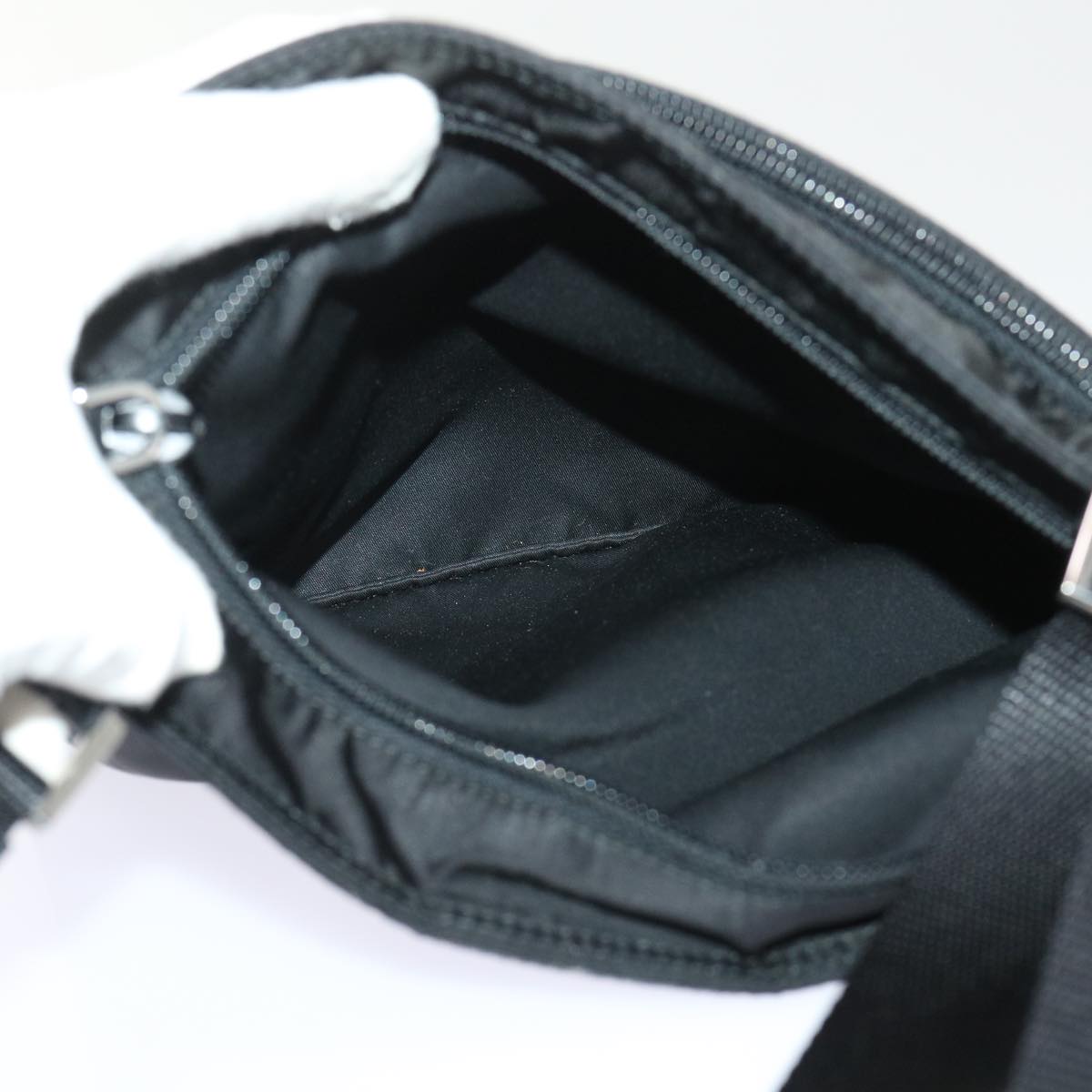PRADA Shoulder Bag Nylon Black Auth yk7747