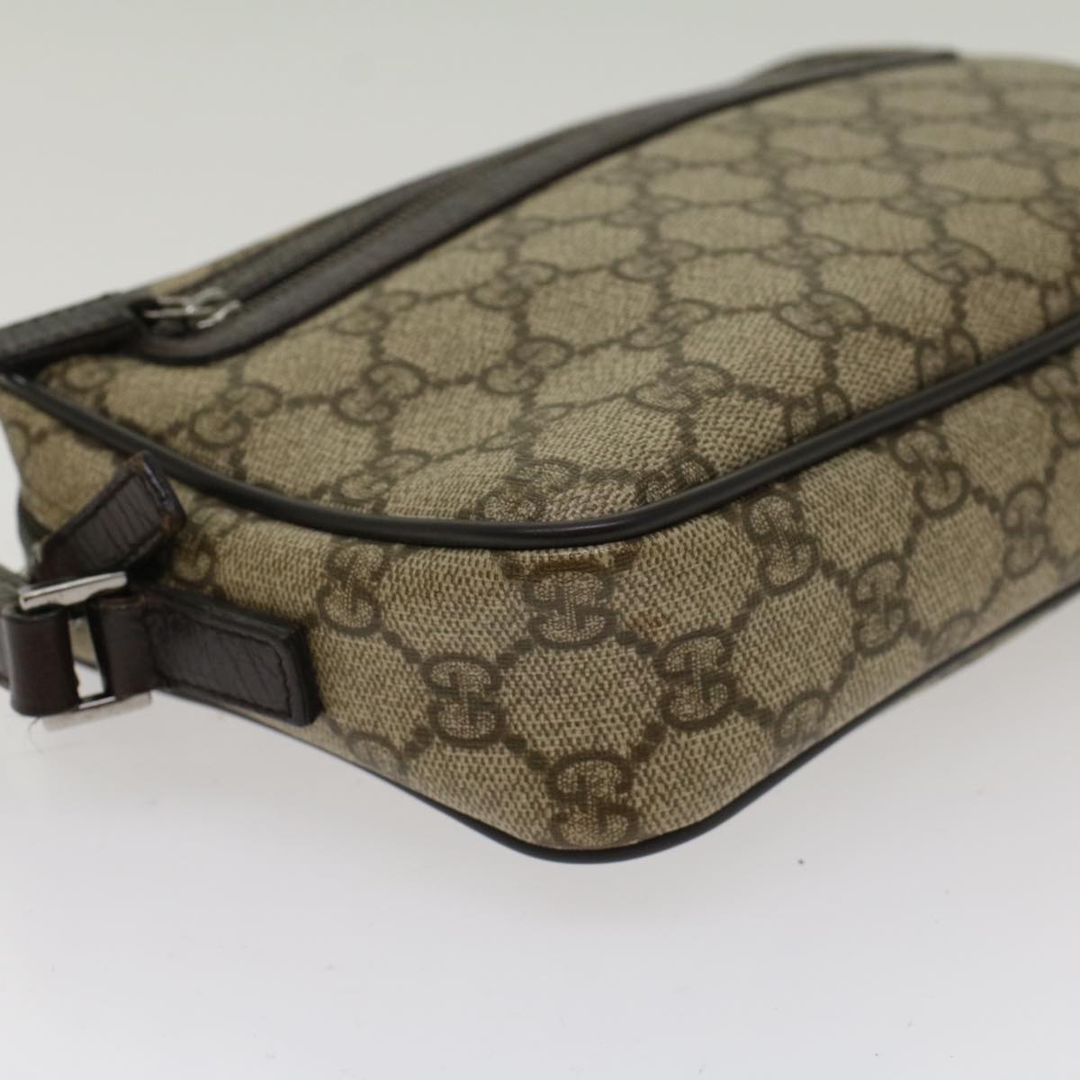 GUCCI GG Canvas Clutch Bag PVC Leather Beige 73956 Auth yk7760