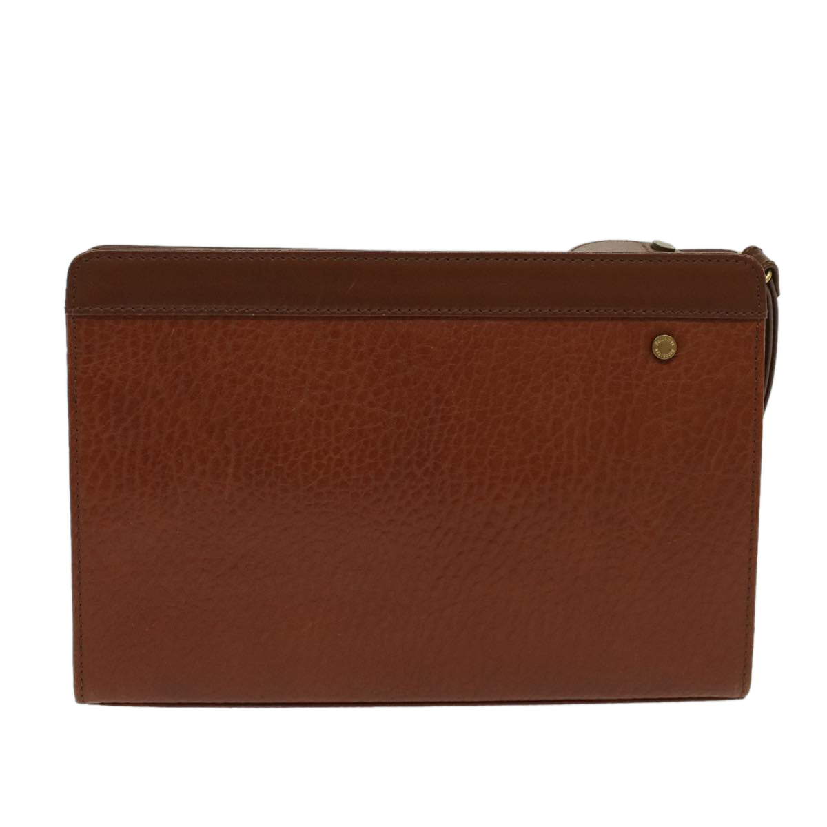 Burberrys Clutch Bag Leather Brown Auth yk7778
