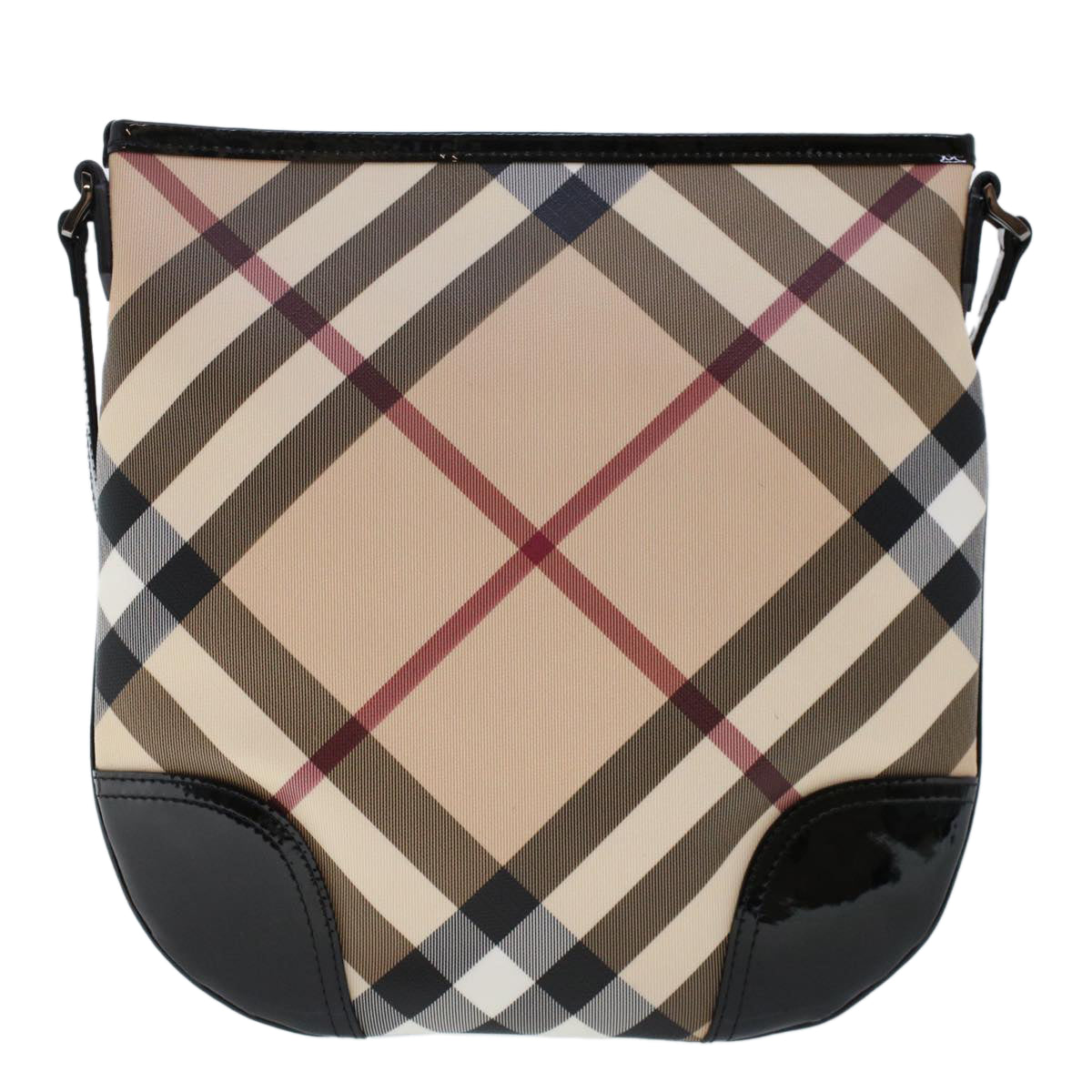 BURBERRY Nova Check Shoulder Bag PVC Leather Beige Auth yk7780 - 0