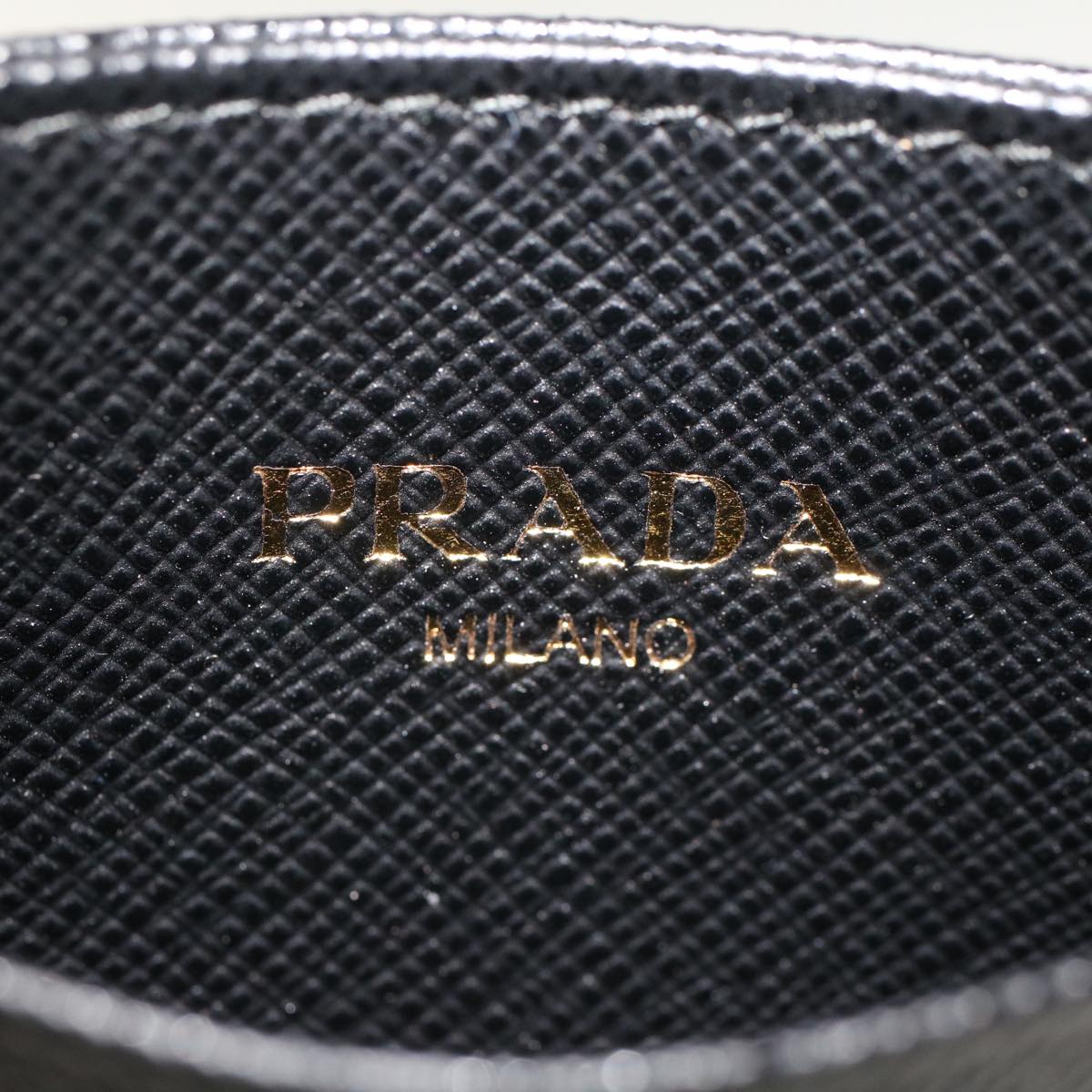 PRADA Card Case Safiano leather Black 1MC208 Auth yk7794