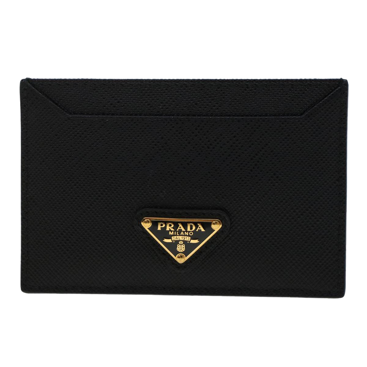 PRADA Card Case Safiano leather Black 1MC208 Auth yk7794