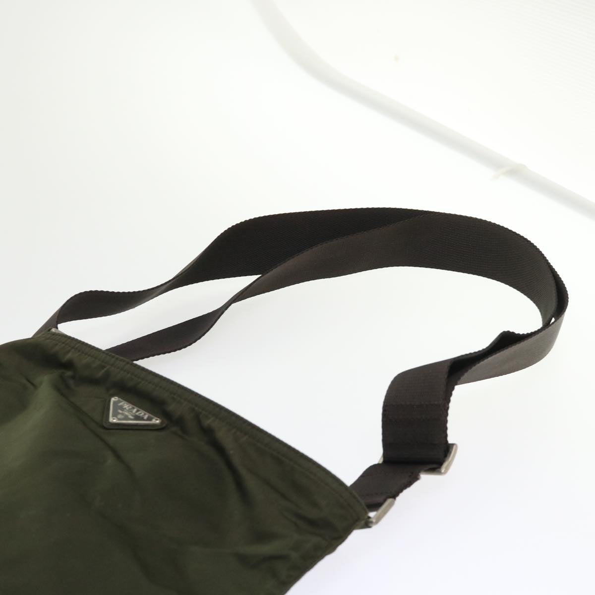 PRADA Shoulder Bag Nylon Khaki Auth yk7822B