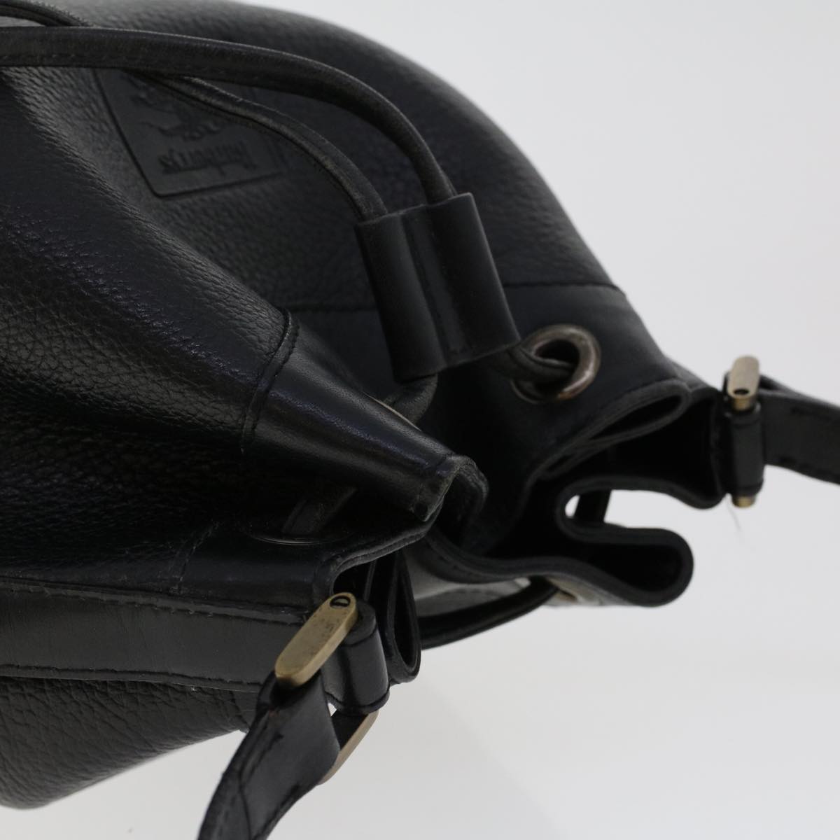 Burberrys Shoulder Bag Leather Black Auth yk7823B
