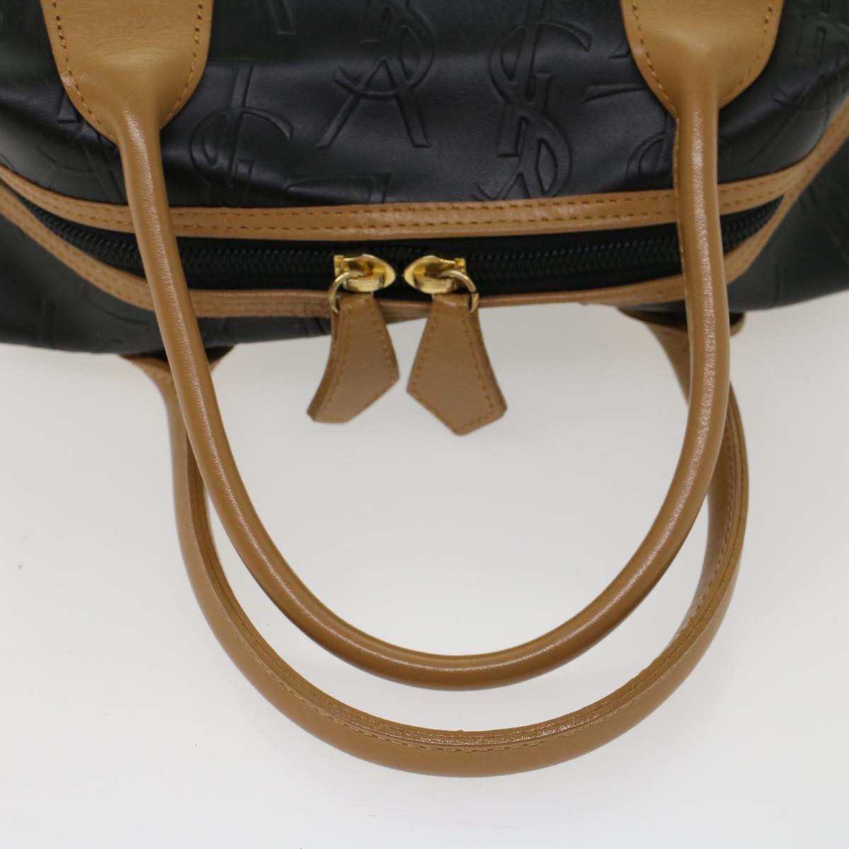 SAINT LAURENT Hand Bag PVC Leather Black Auth yk7824B