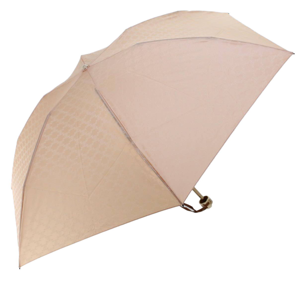 CELINE Macadam Canvas Folding Umbrella Nylon Pink Beige Auth yk7831B