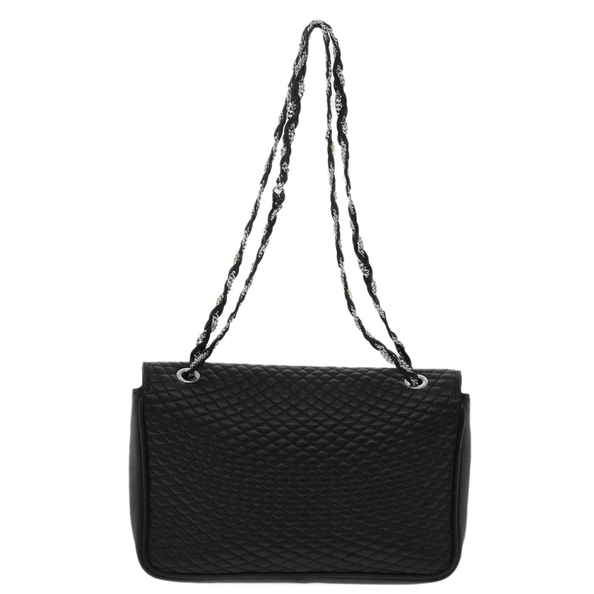 BALLY Quilted Chain Shoulder Bag Leather Black Auth yk7842B - 0