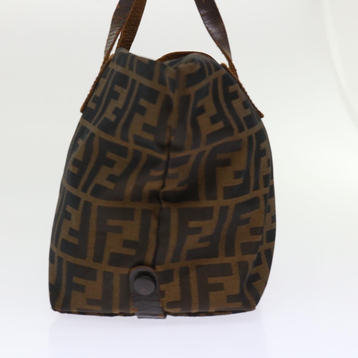 FENDI Zucca Canvas Hand Bag Black Brown Auth yk7844B