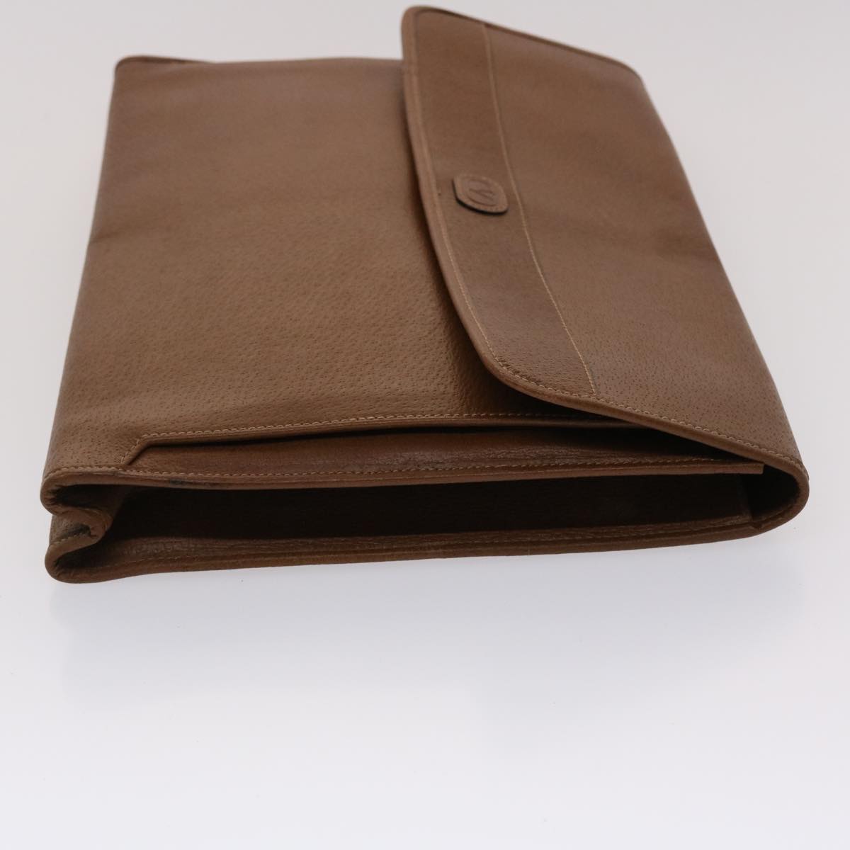 VALENTINO Clutch Bag Leather 2Set Brown Auth yk7890B