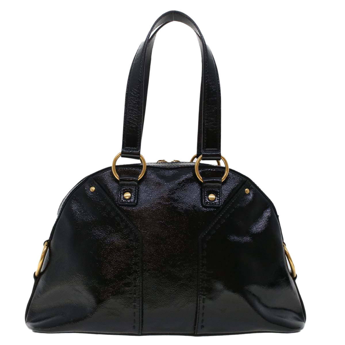 SAINT LAURENT Muse Shoulder Bag Patent Leather Black Auth yk7918 - 0