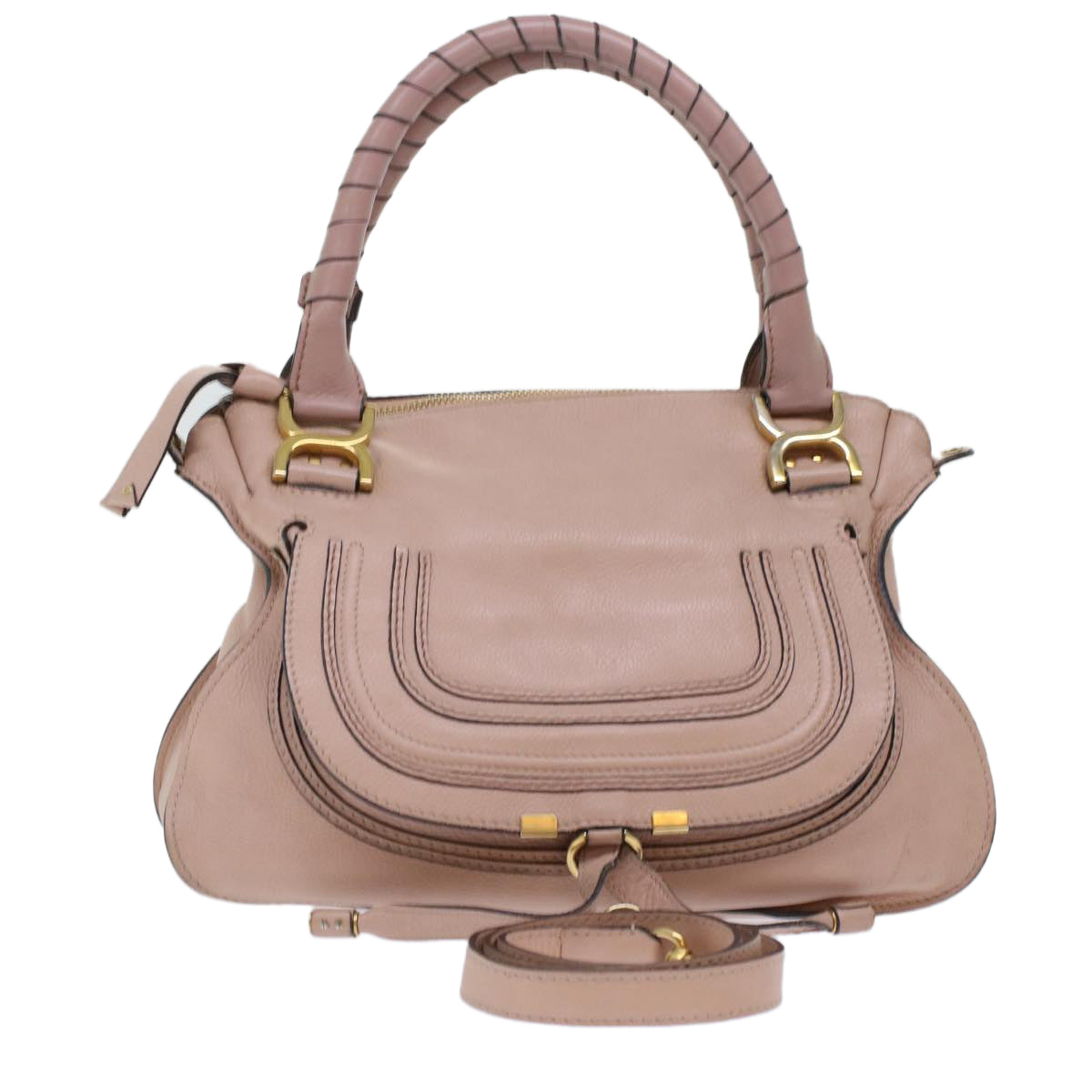 Chloe Mercy Hand Bag Leather 2way Pink Auth yk7960