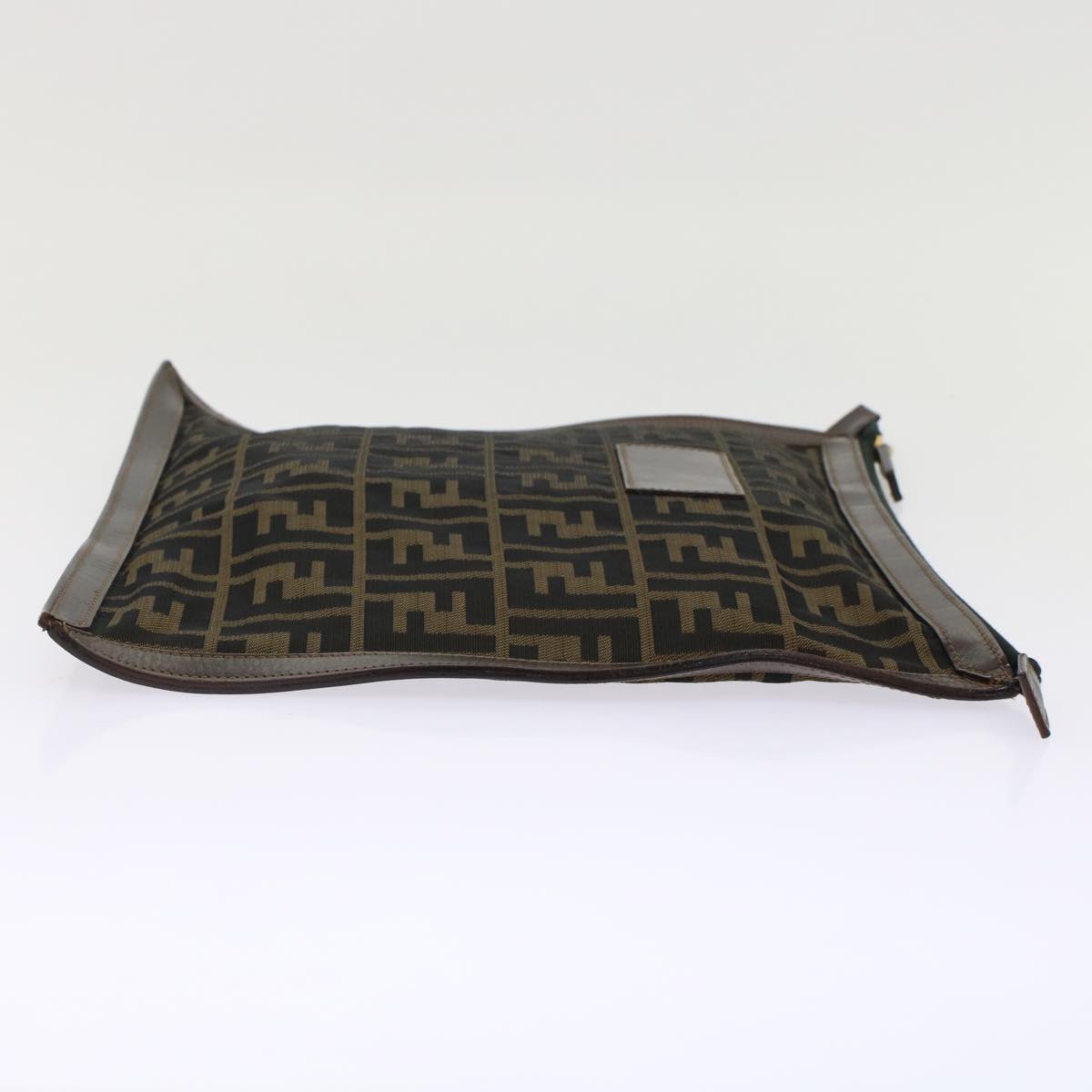 FENDI Zucca Canvas Clutch Bag Black Brown Auth yk7995B