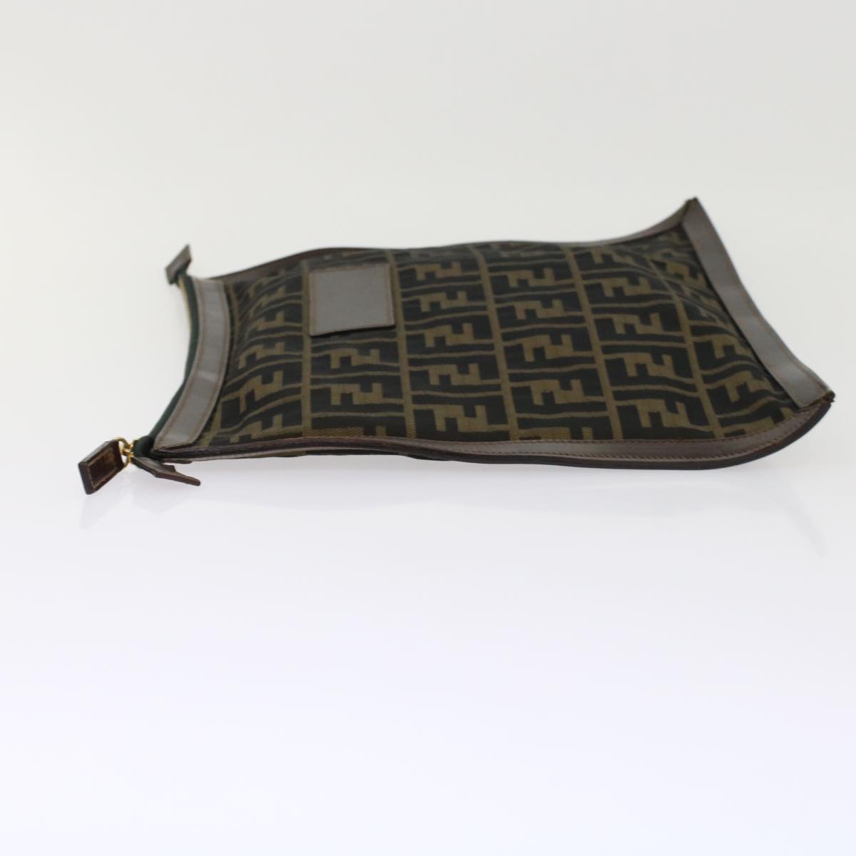 FENDI Zucca Canvas Clutch Bag Black Brown Auth yk7995B