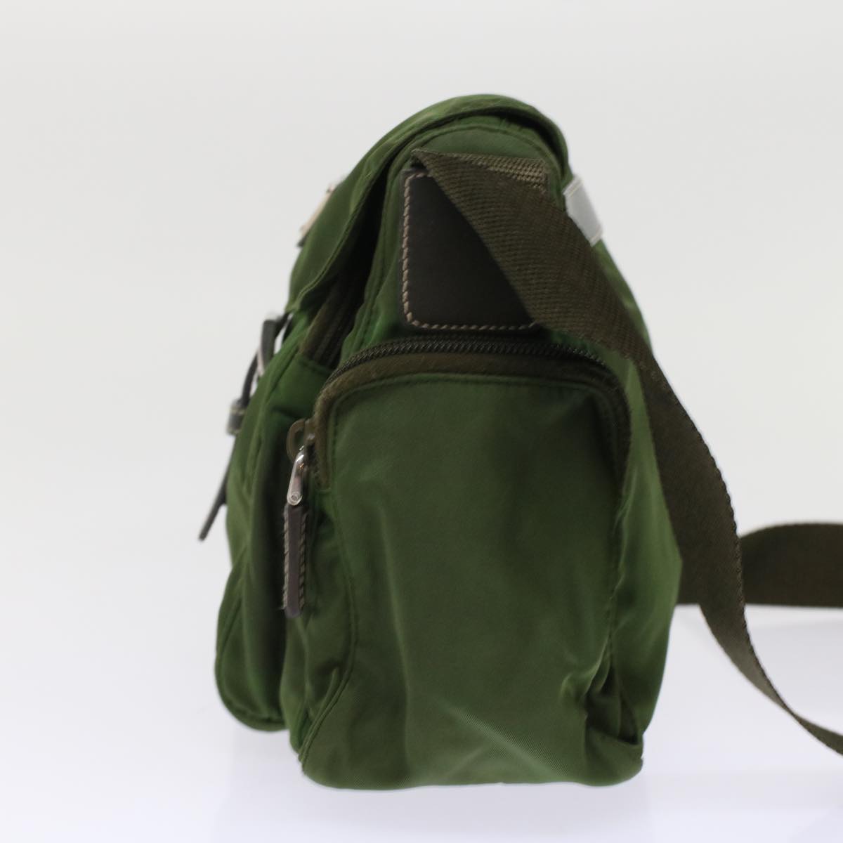 PRADA Shoulder Bag Nylon Khaki Auth yk8000B