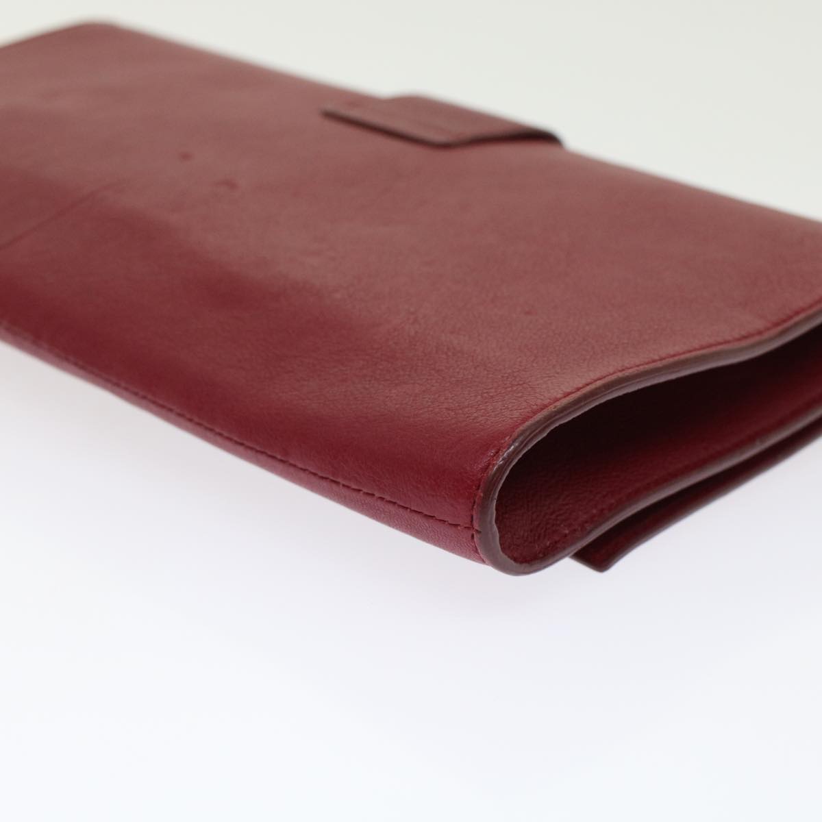 SAINT LAURENT Clutch Bag Leather Red 265701 Auth yk8013B
