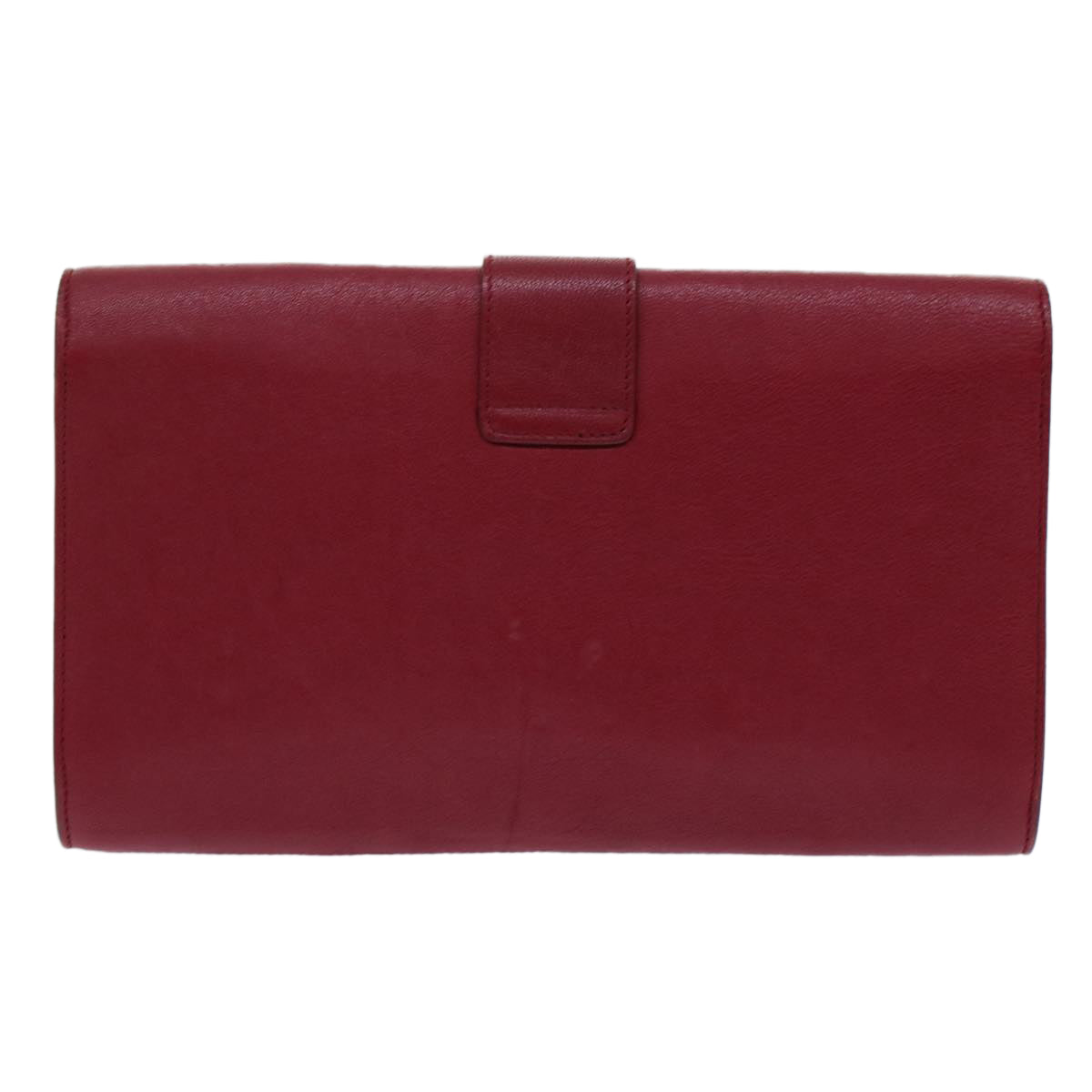 SAINT LAURENT Clutch Bag Leather Red 265701 Auth yk8013B