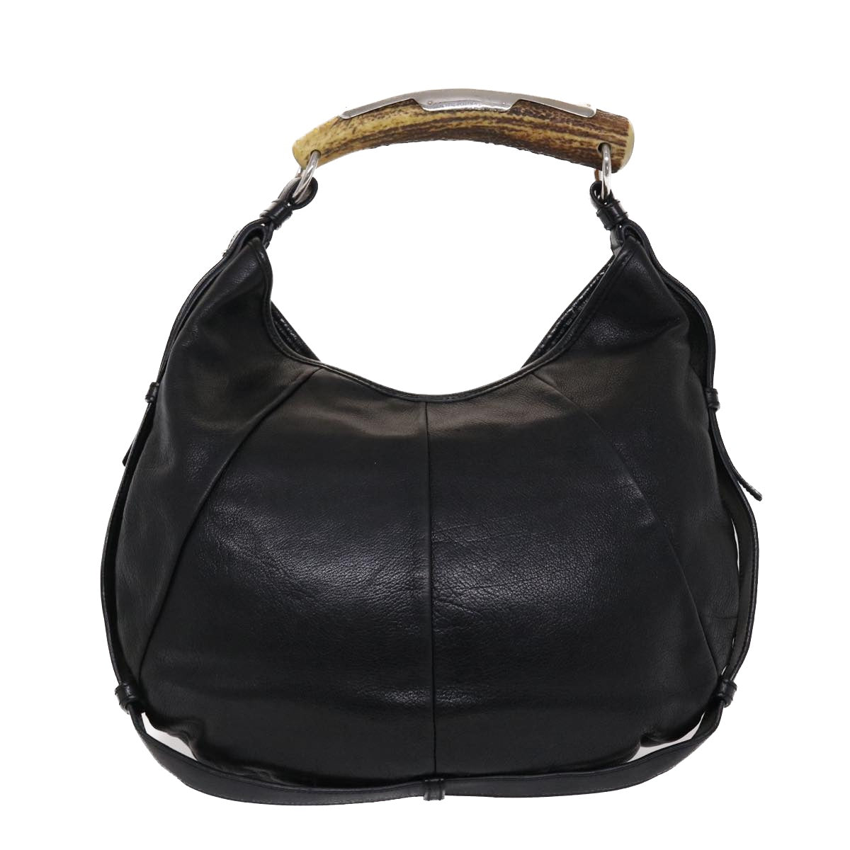 SAINT LAURENT Mombasa Shoulder Bag Leather Black Auth yk8018B - 0