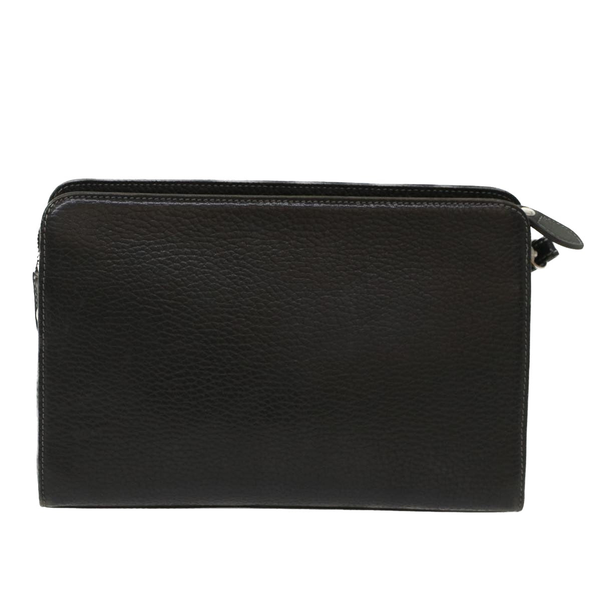 BURBERRY Clutch Bag Leather Black Auth yk8023 - 0