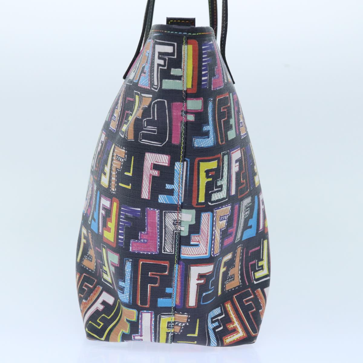 FENDI Zucca Canvas Tote Bag Multicolor 8BH185 Auth yk8065