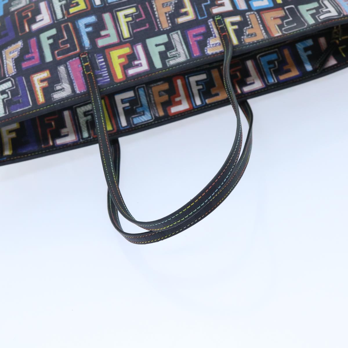 FENDI Zucca Canvas Tote Bag Multicolor 8BH185 Auth yk8065